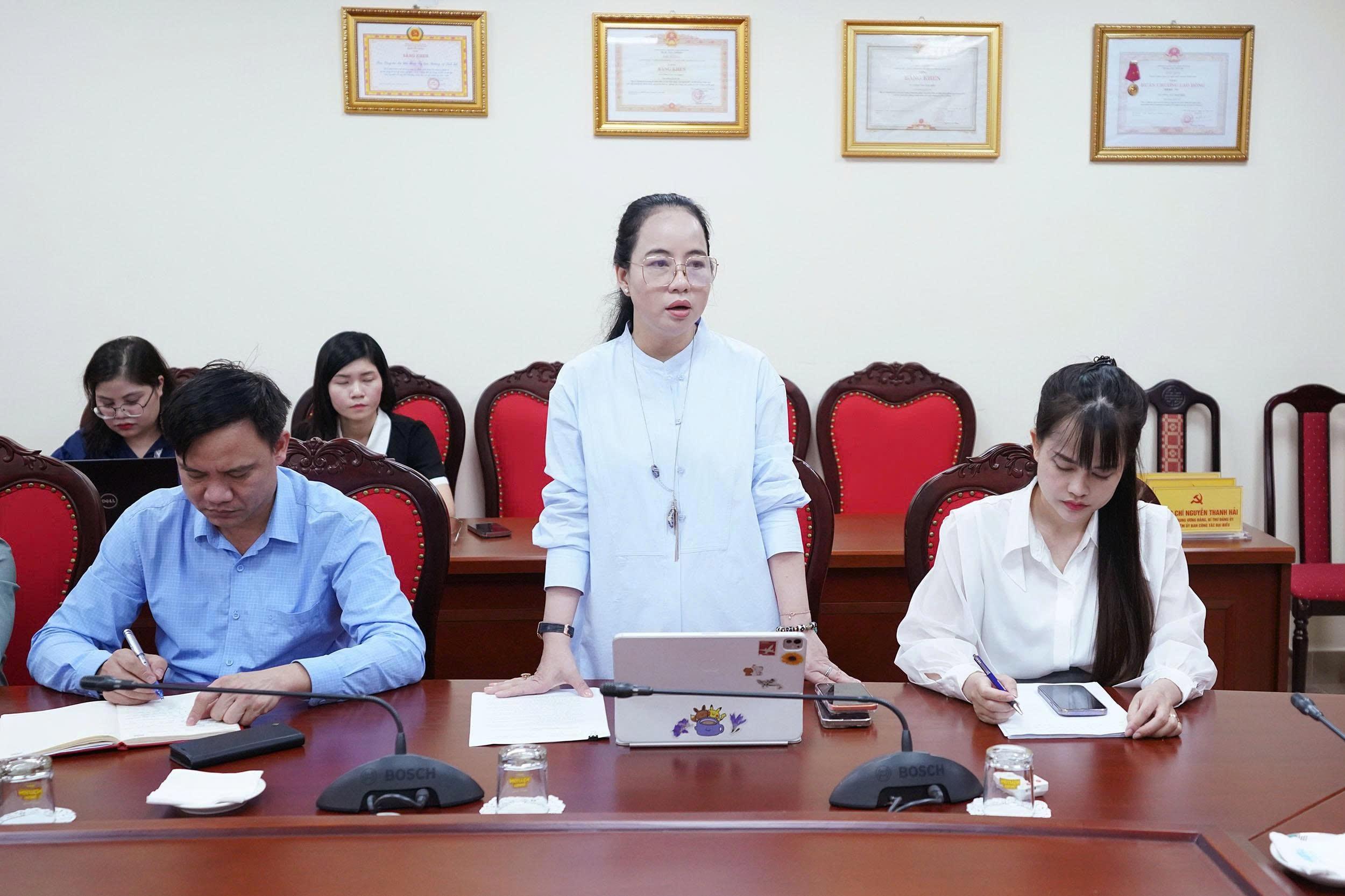 Vụ trưởng Vụ Kế hoạch - Tài chính Vũ Thị Thu Nga phát biểu